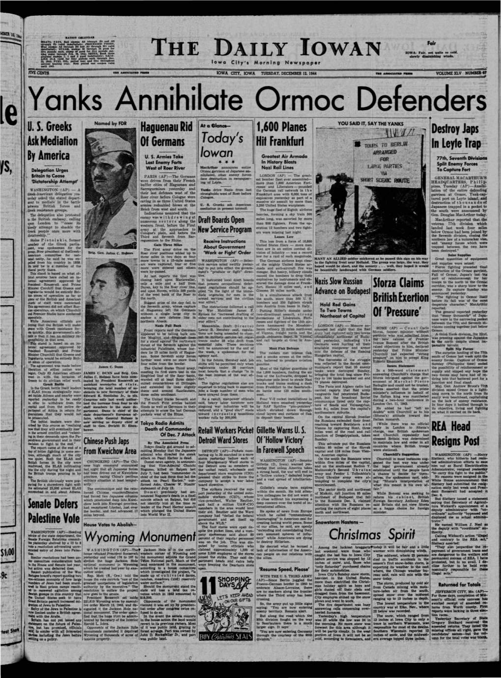Daily Iowan (Iowa City, Iowa), 1944-12-12