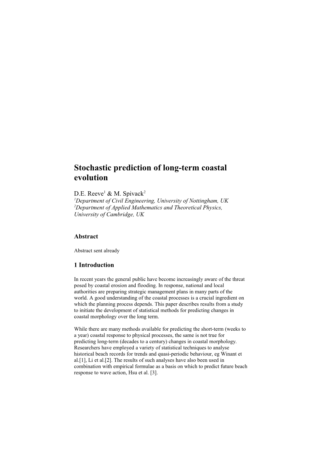 Prediction of Long-Term Coastal Evolution