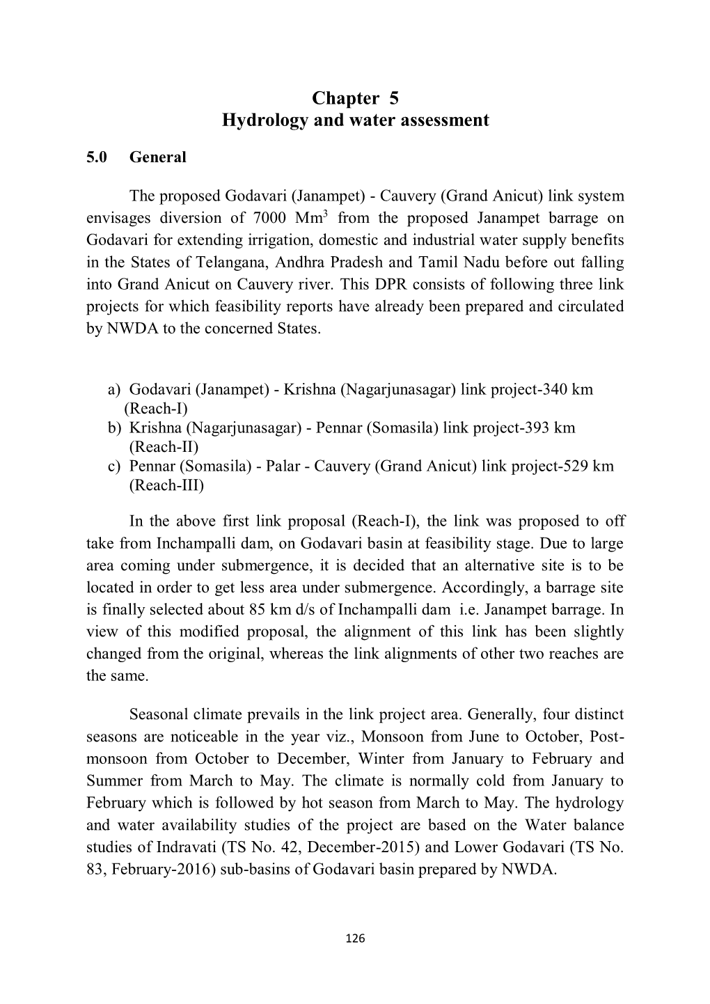 Chapter – 5 Hydrology and Water Assessment