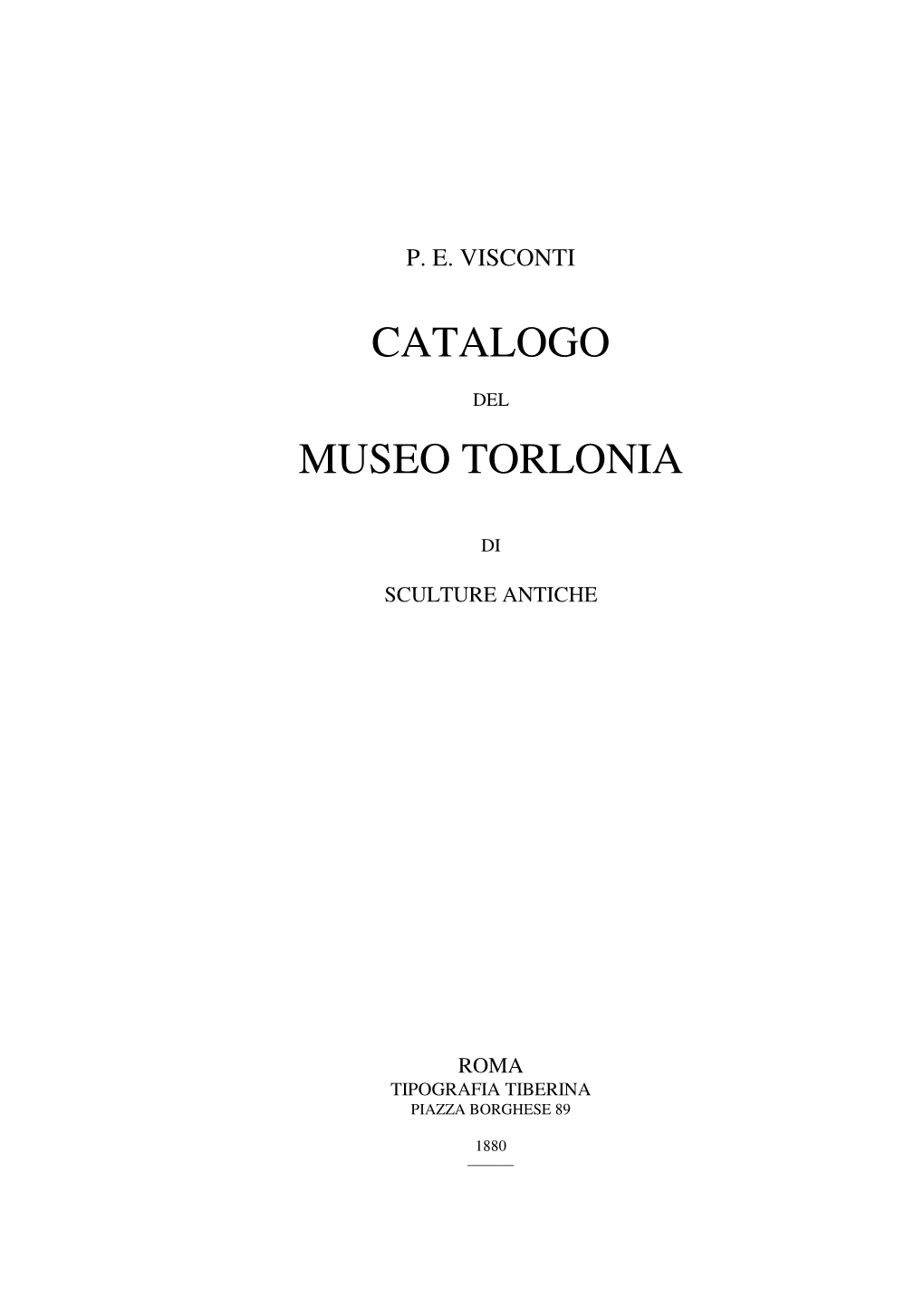 Catalogo Museo Torlonia