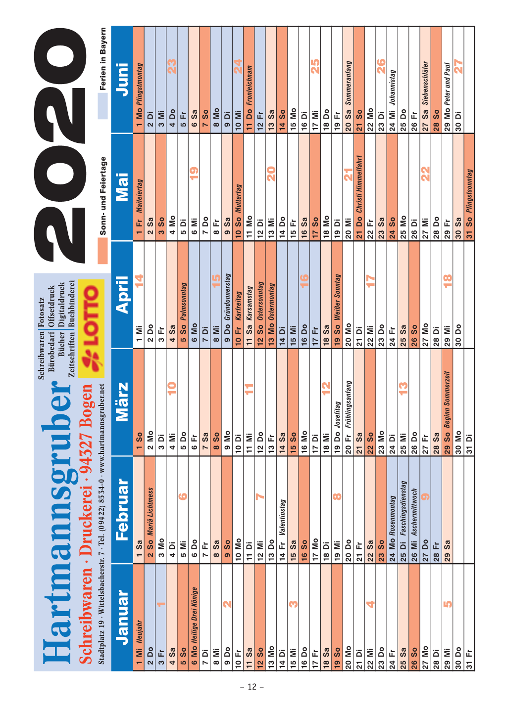 Kalender 2020