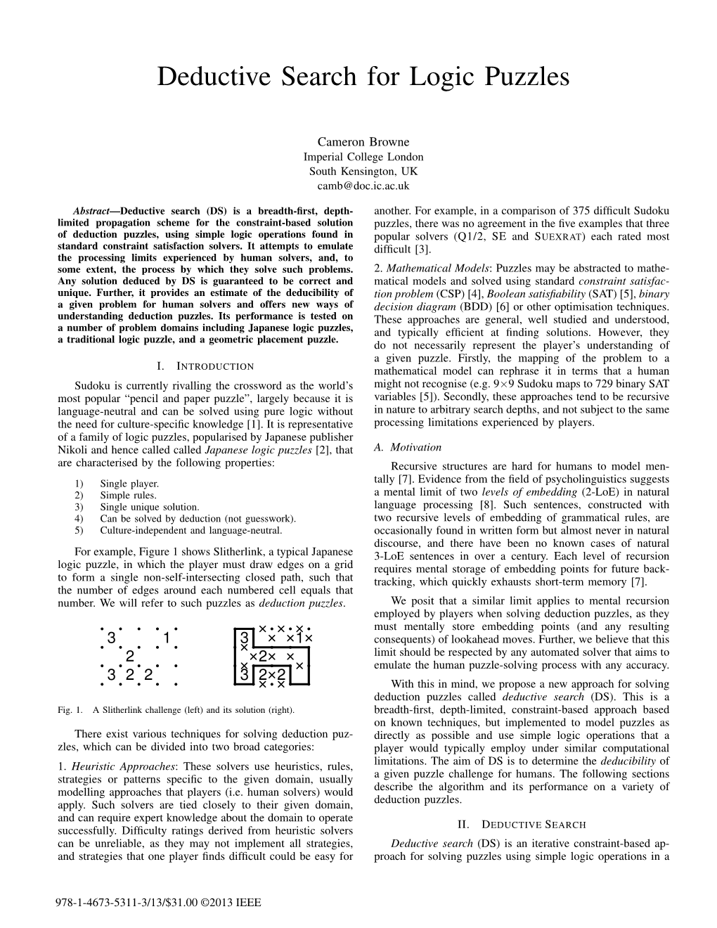 Deductive Search for Logic Puzzles