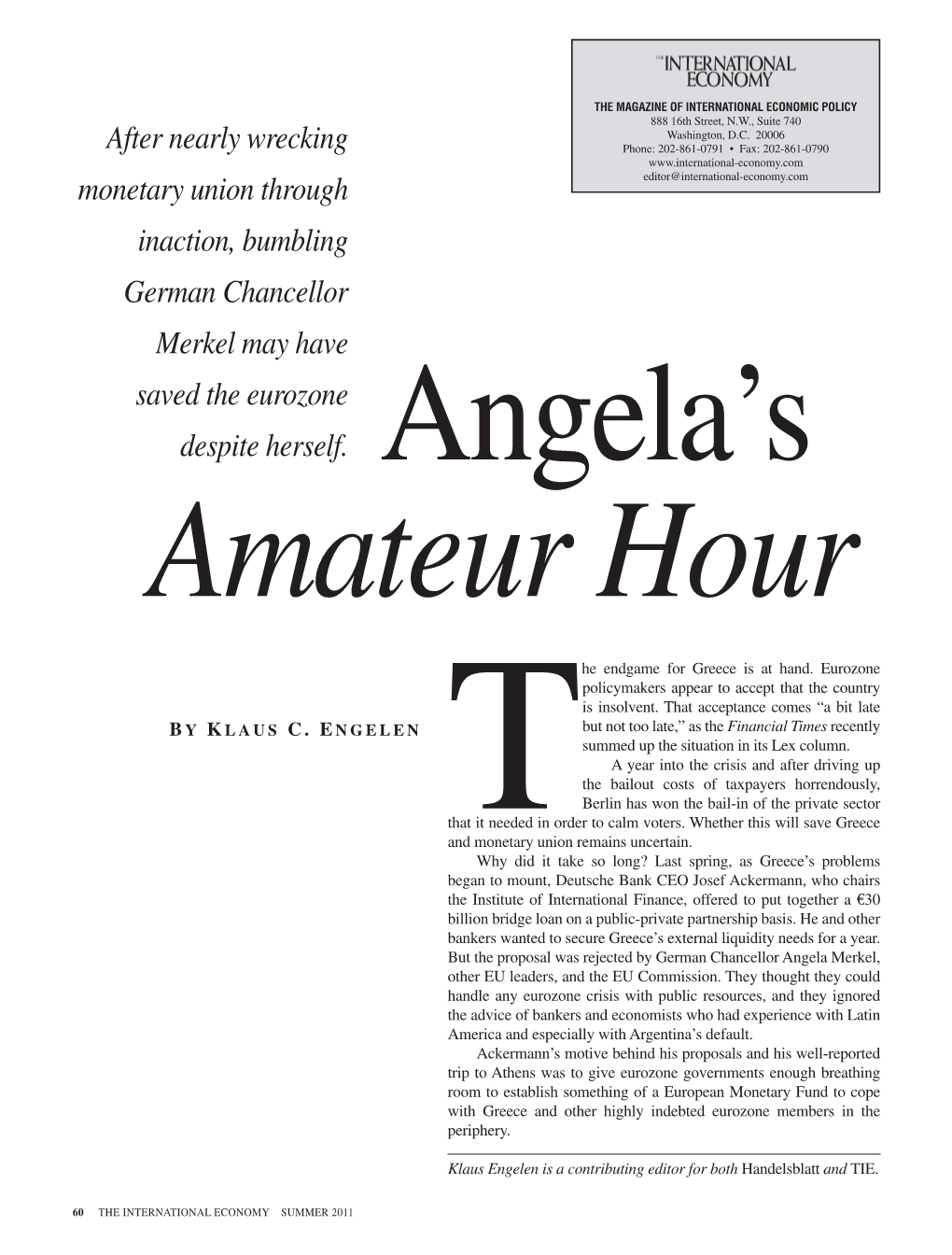 Angela's Amateur Hour