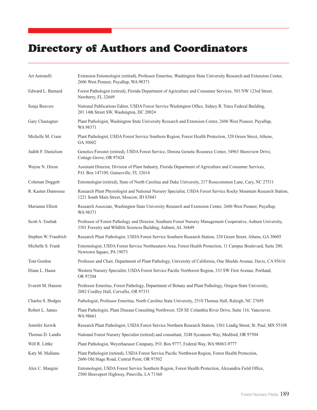 Directory of Authors and Coordinators, Indices, and Glossary