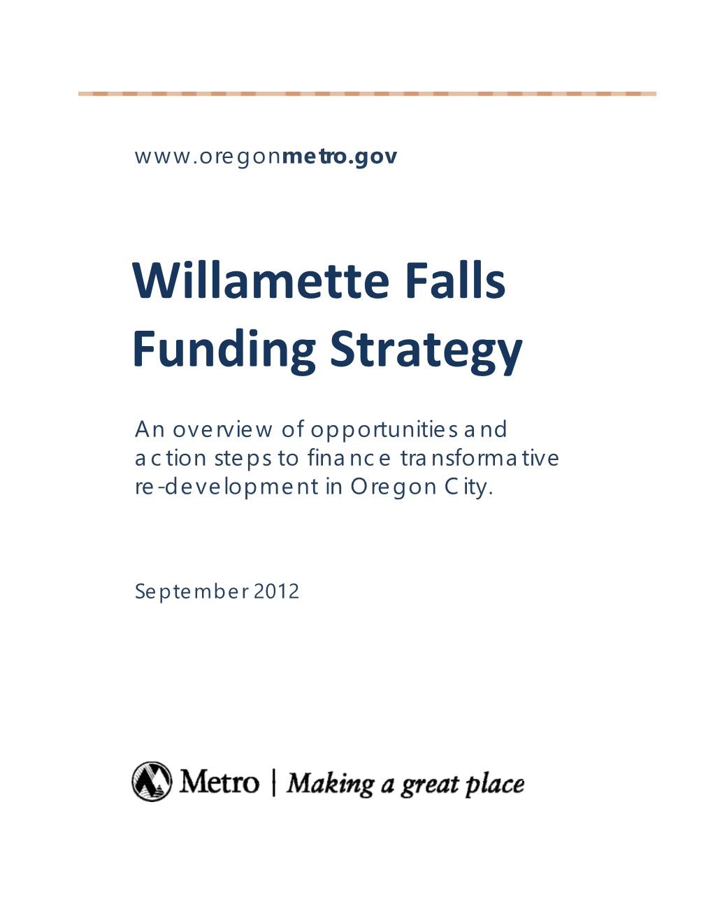 Willamette Falls Funding Strategy