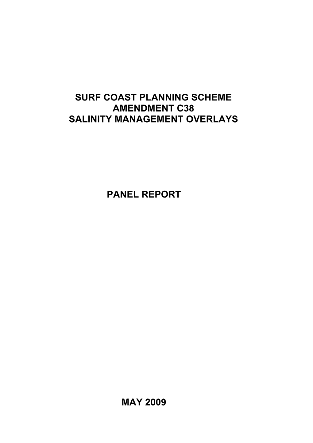 Surf Coast Planning Scheme Amendment C38 Salinity Management Overlays