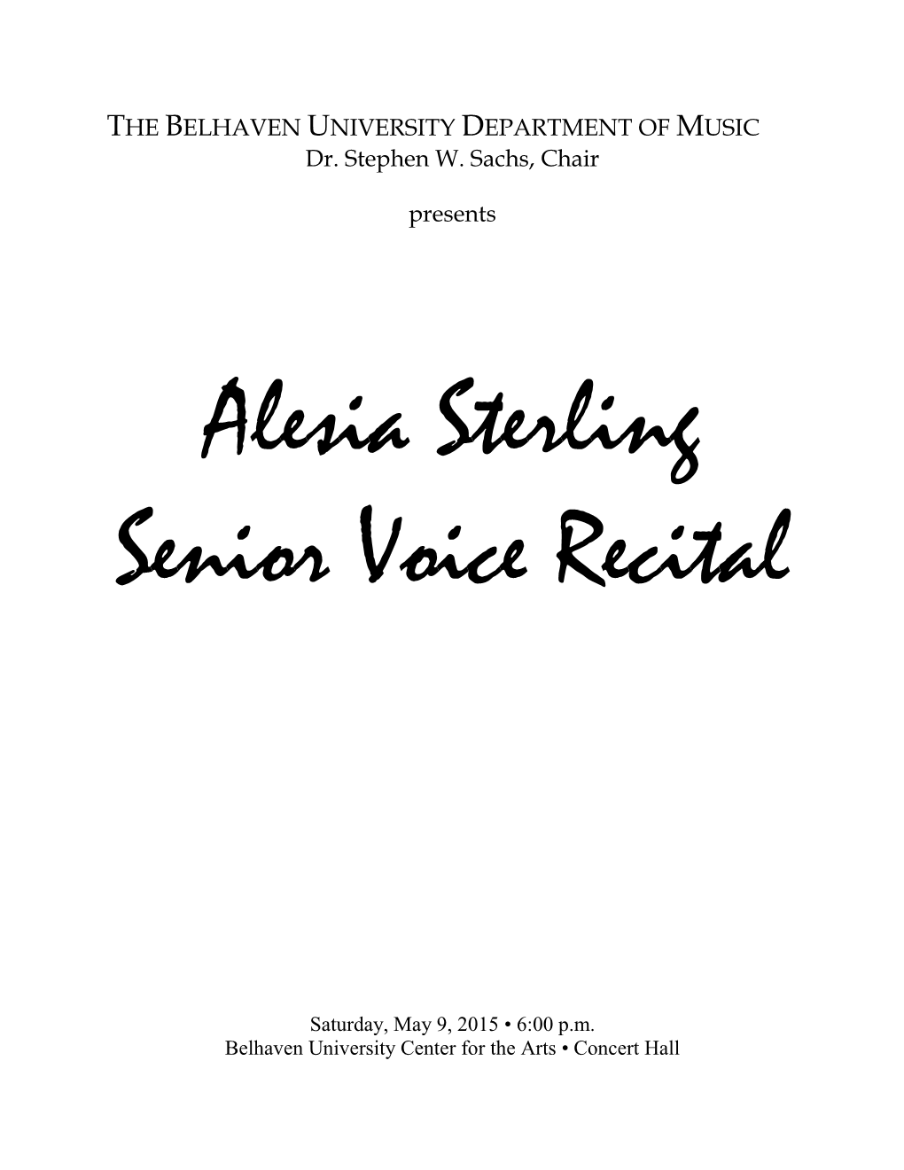 Alesia Sterling Senior Voice Recital