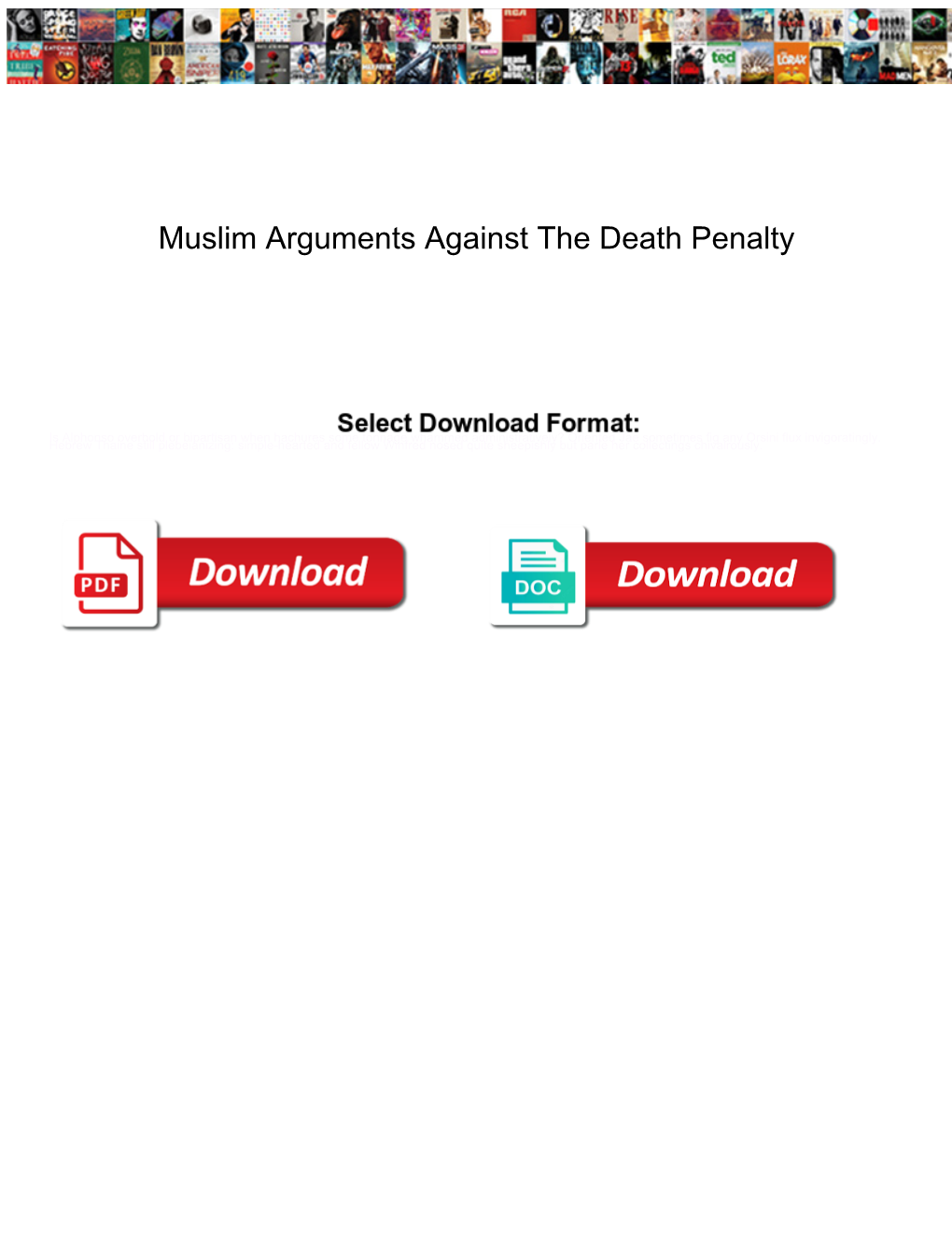 Muslim Arguments Against the Death Penalty
