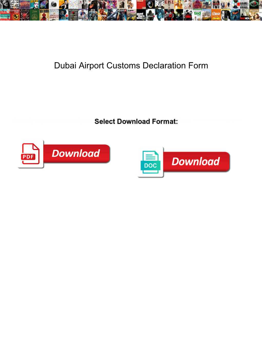 Dubai Airport Customs Declaration Form