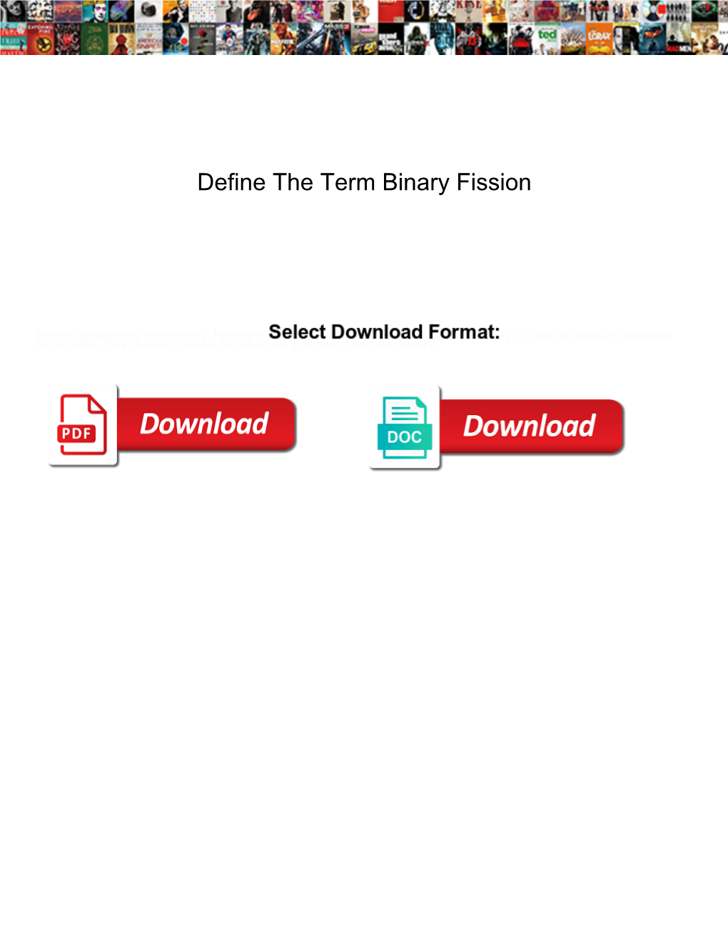 Define the Term Binary Fission