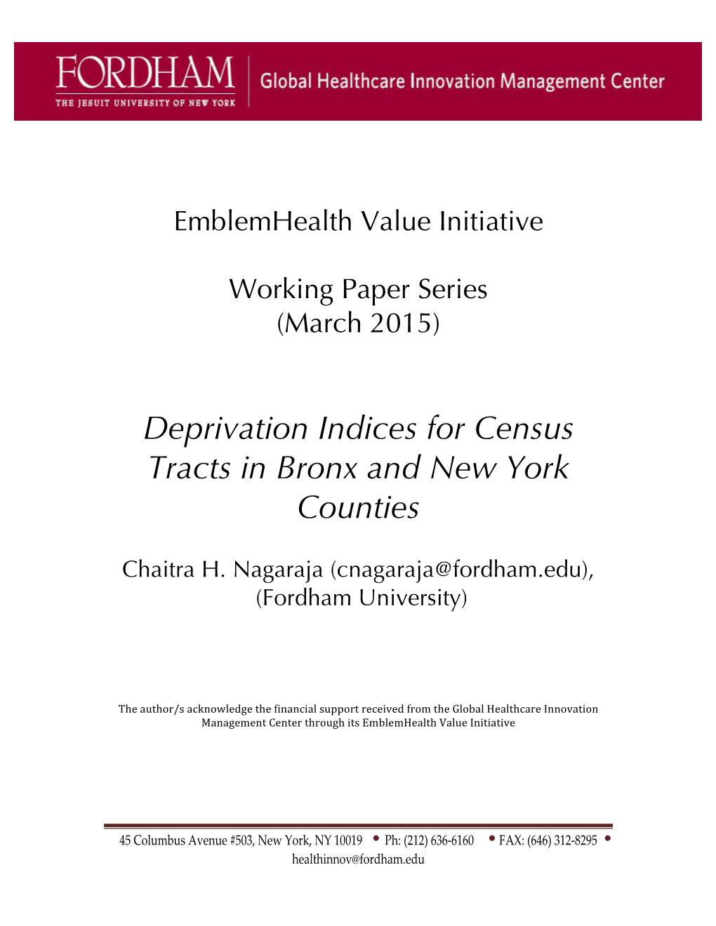 Deprivation Index by Chaitra Nagaraja