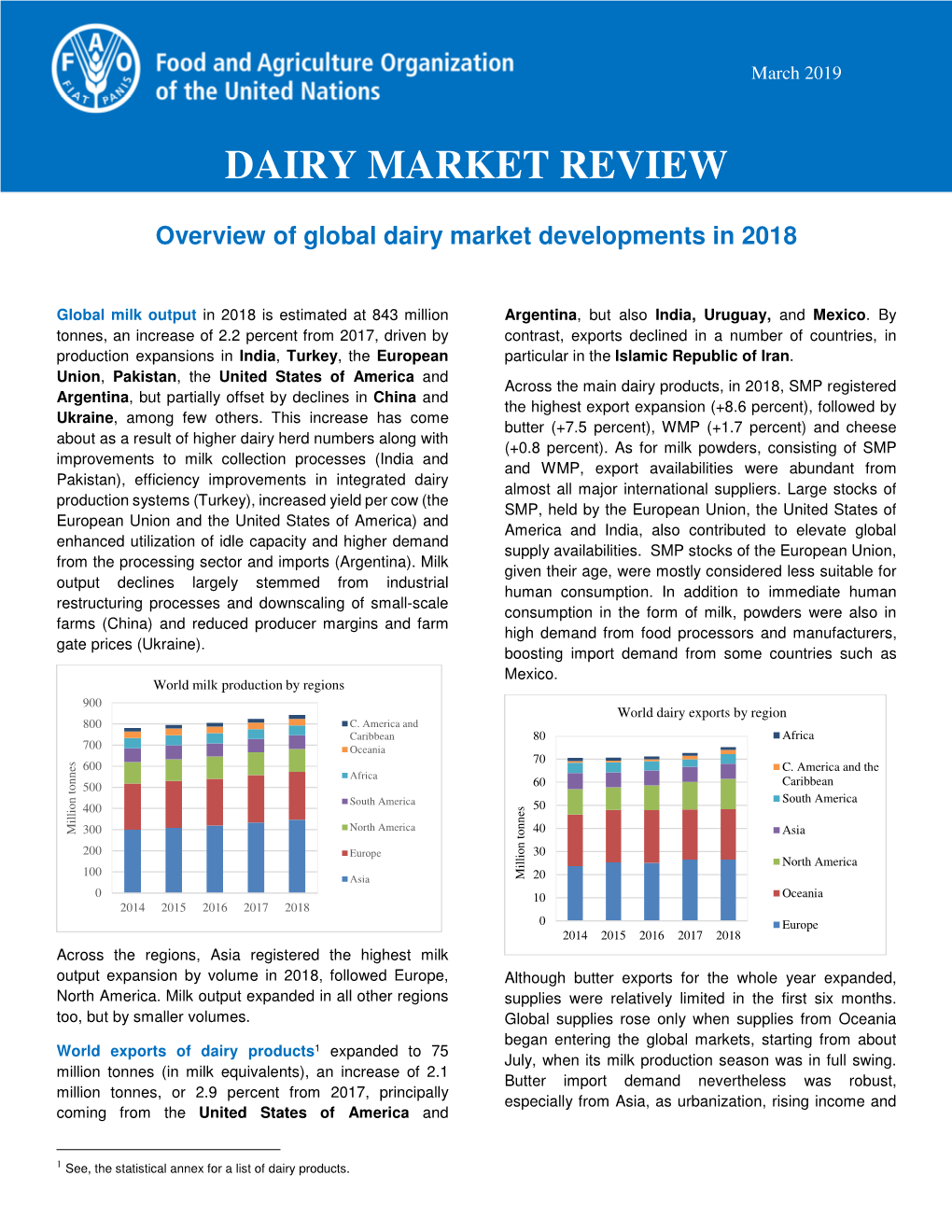 Dairy Market Review March 2019