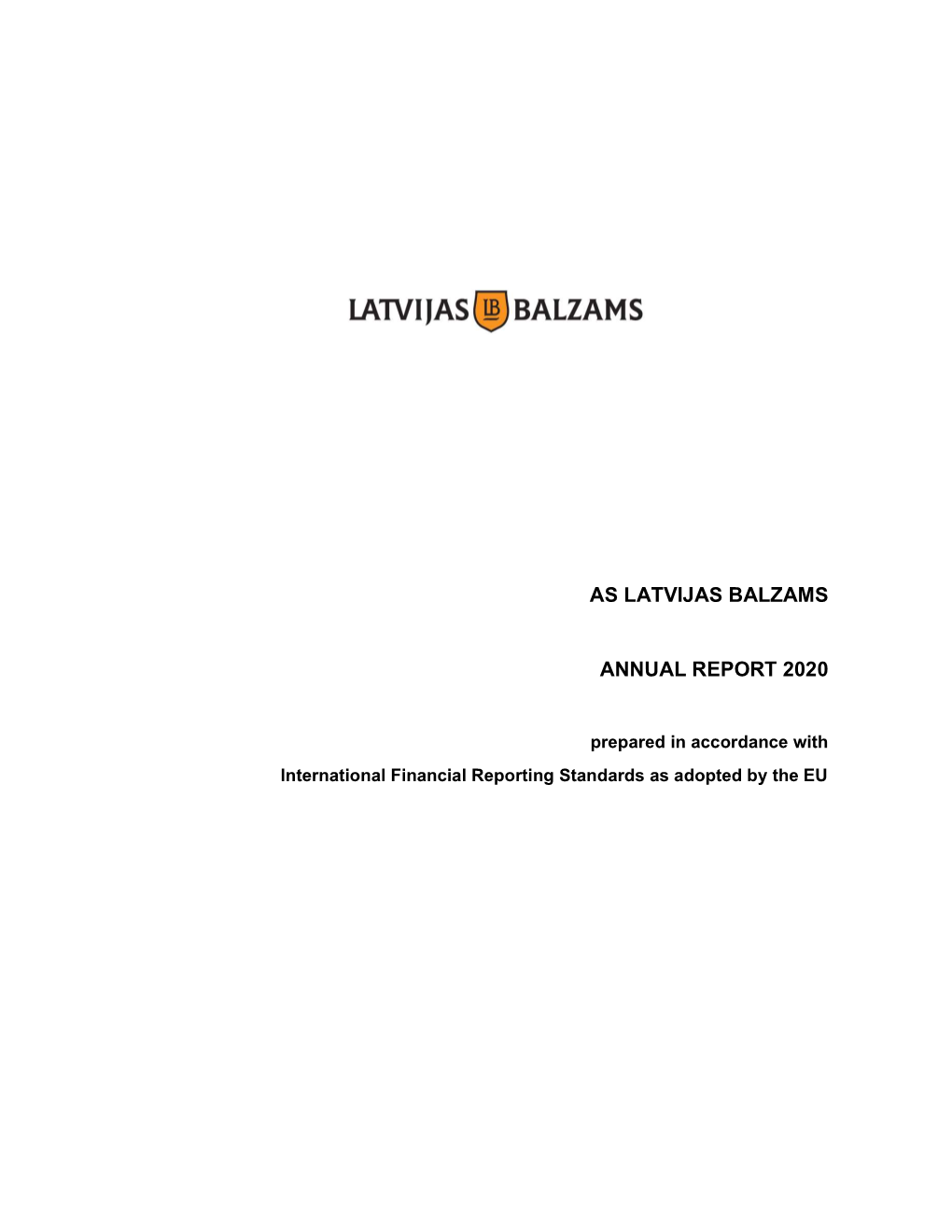 As Latvijas Balzams Annual Report 2020