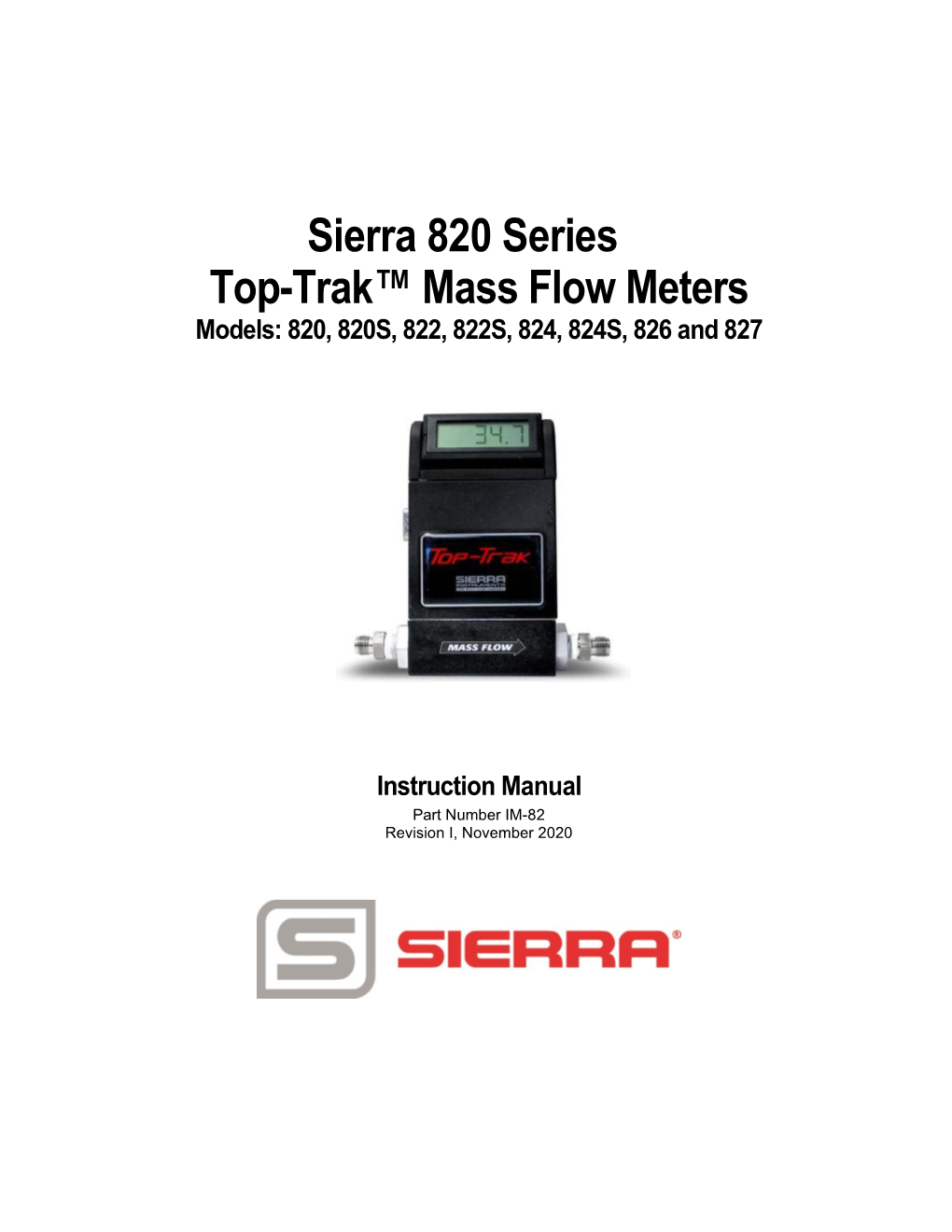 Sierra 820 Series Top-Trak™ Mass Flow Meters