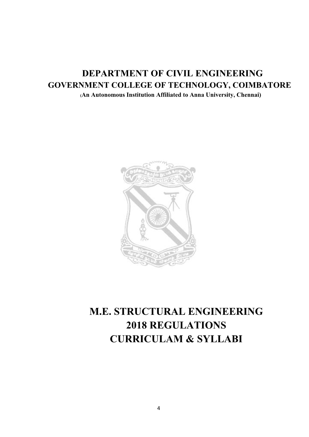 M.E. Structural Engineering 2018 Regulations Curriculam & Syllabi