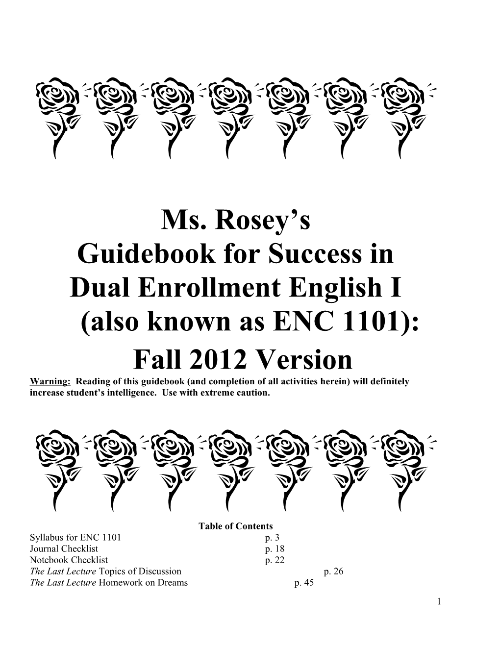 Guidebook for Success In s1