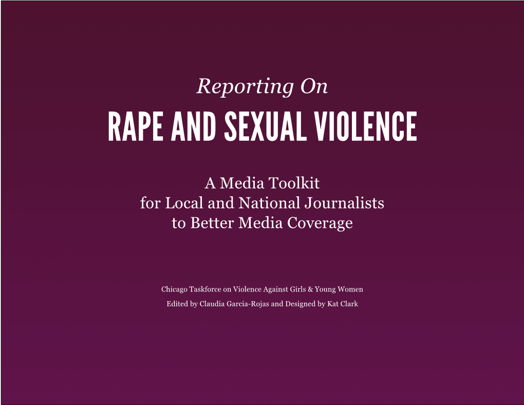 Reporting on Rape and Sexual Violence: a Media Toolkit