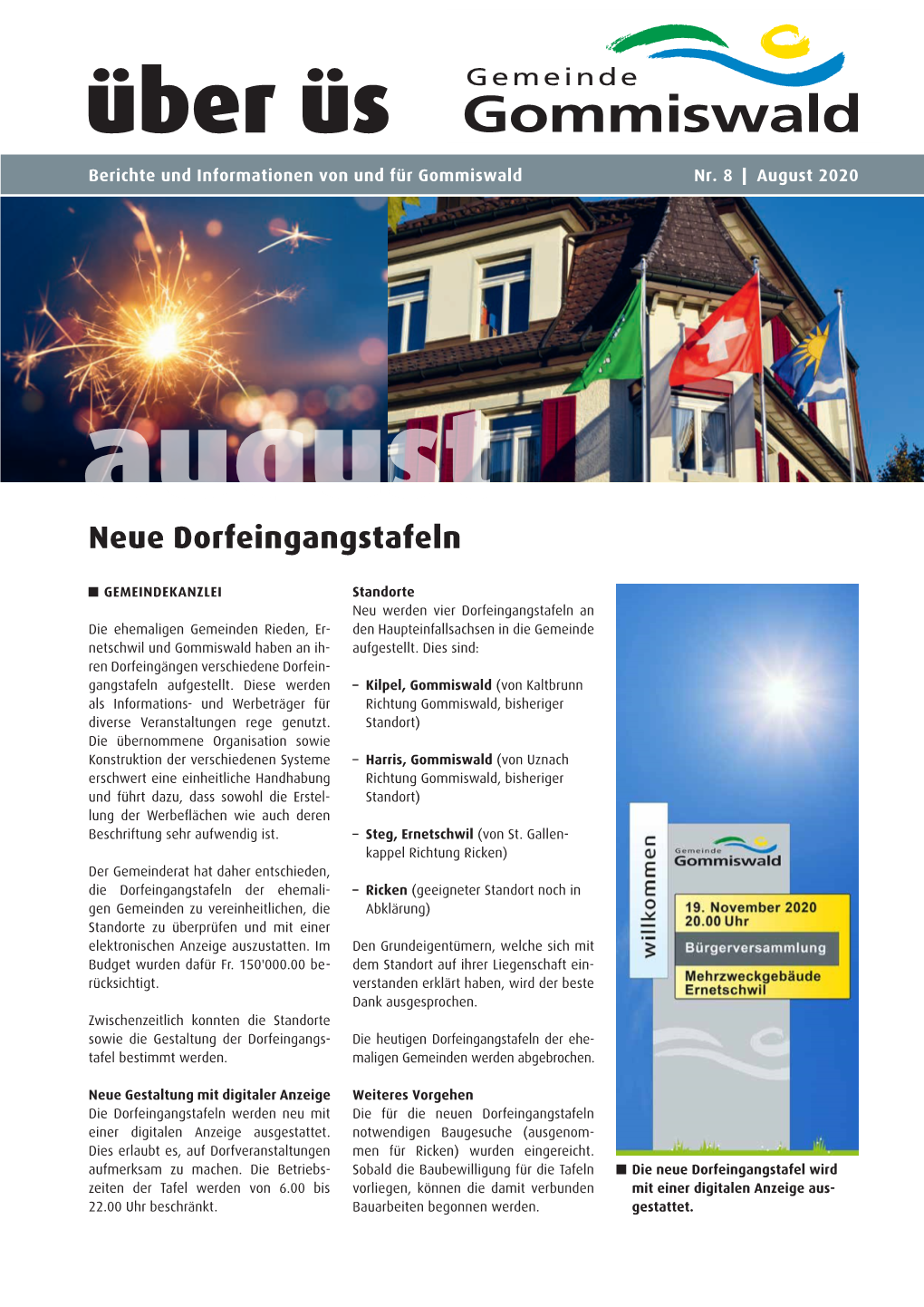 Nr. 8 – Mitteilungsblatt August 2020