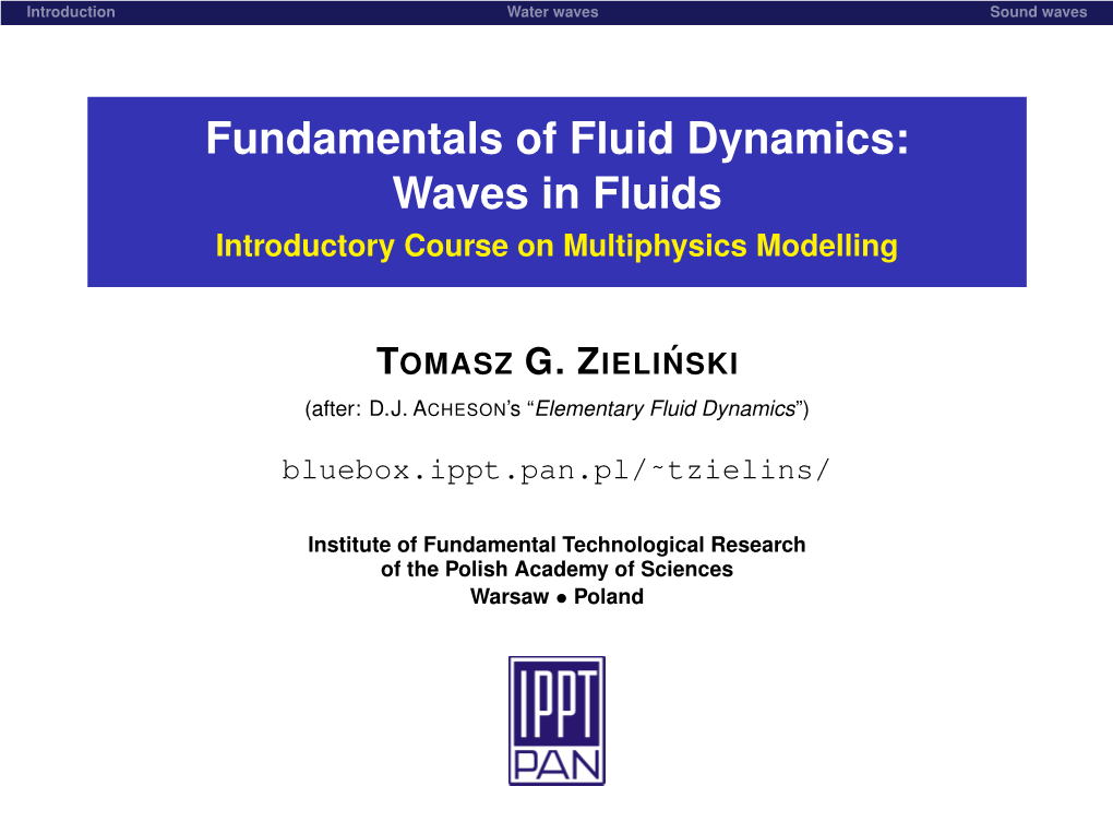 Waves in Fluids Introductory Course on Multiphysics Modelling