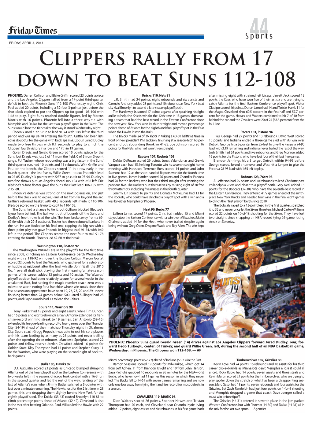 Clippers Rally from 17 Down to Beat Suns 112-108