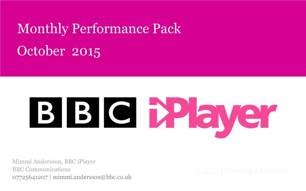 October 2015 Monthly Performance Pack