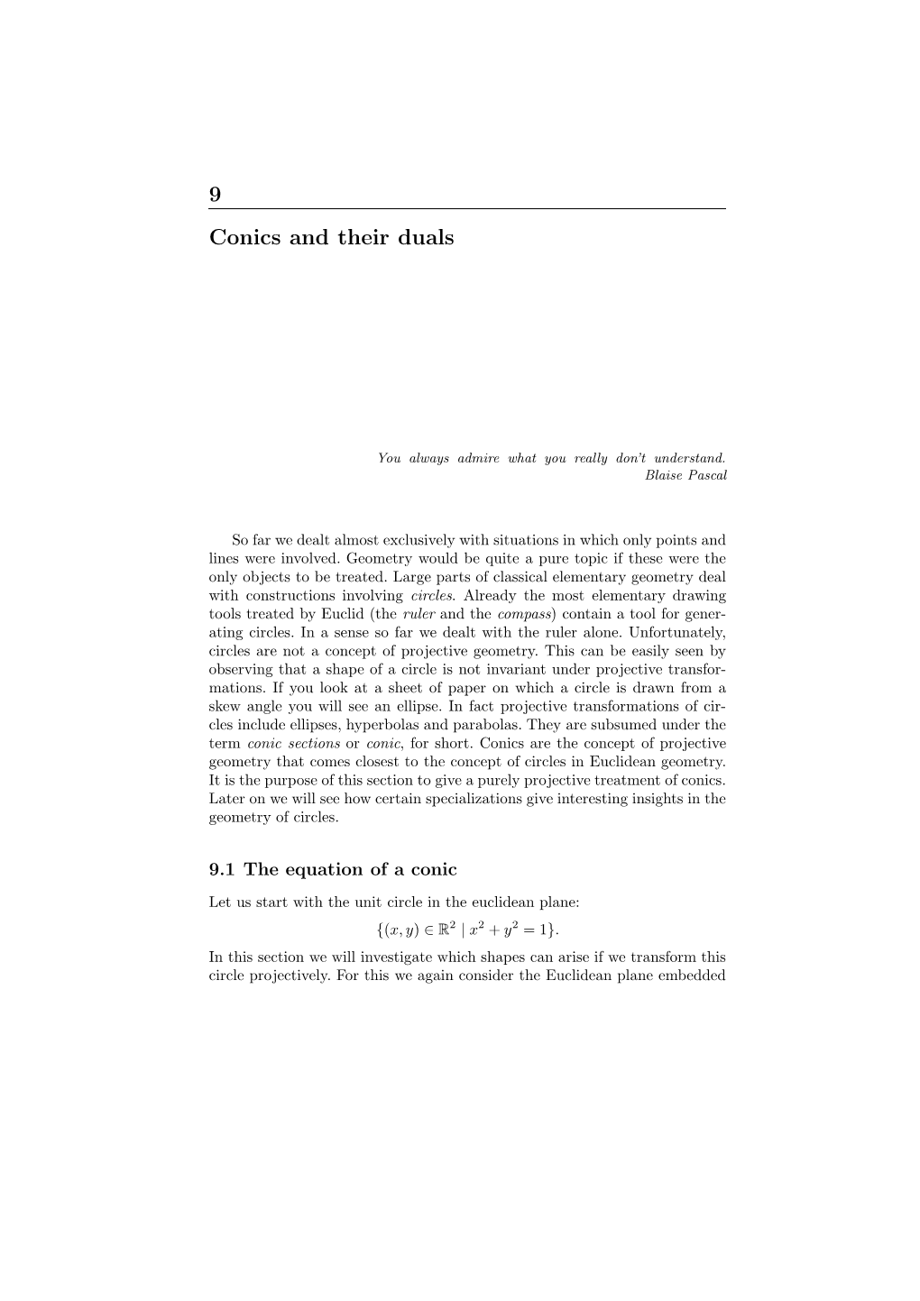 9 Conics and Their Duals