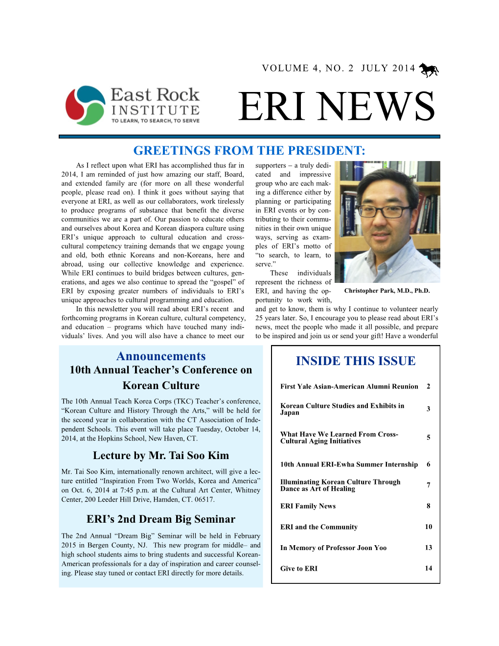 ERI News Vol. 4, No. 2