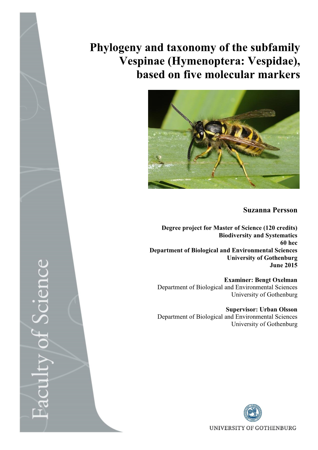 Phylogeny and Taxonomy of the Subfamily Vespinae