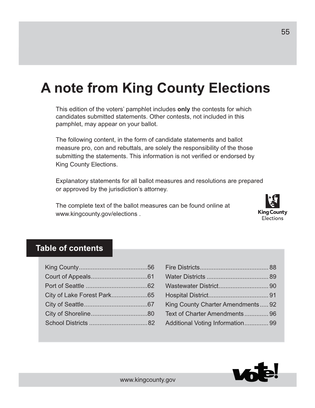 A Note from King County Elections