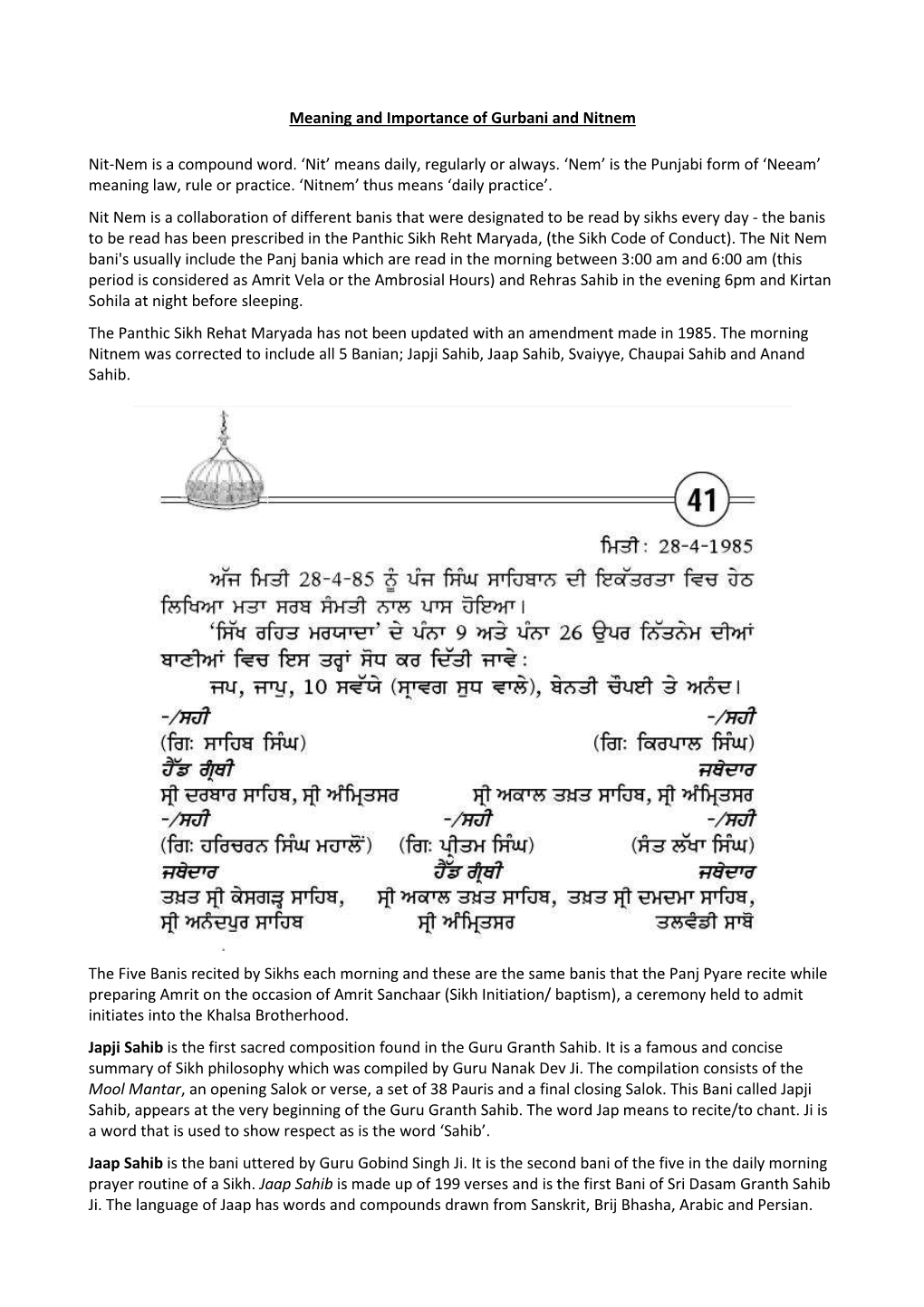 Meaning and Importance of Gurbani and Nitnem