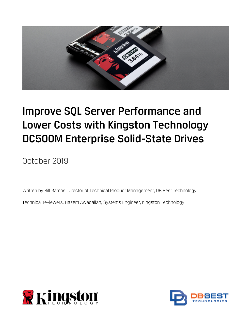 Improve SQL Server Performance and Lower Costs with Kingston Technology DC500M Enterprise Solid-State Drives