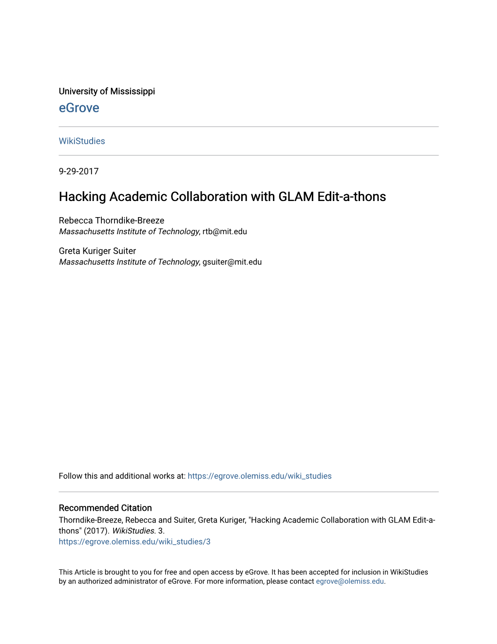 Hacking Academic Collaboration with GLAM Edit-A-Thons