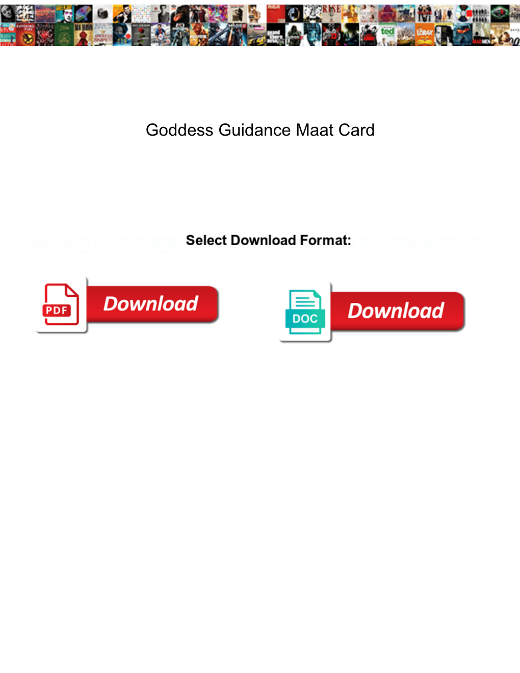 Goddess Guidance Maat Card