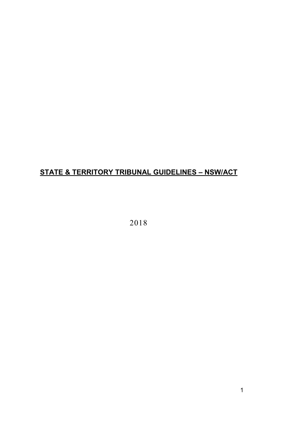 State and Territory Tribunal Guidelines for the Purposes of Dealing with Reportable Offences