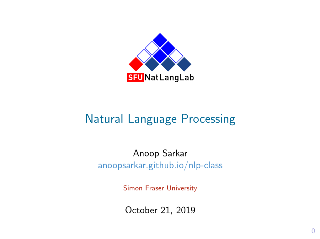 Natural Language Processing