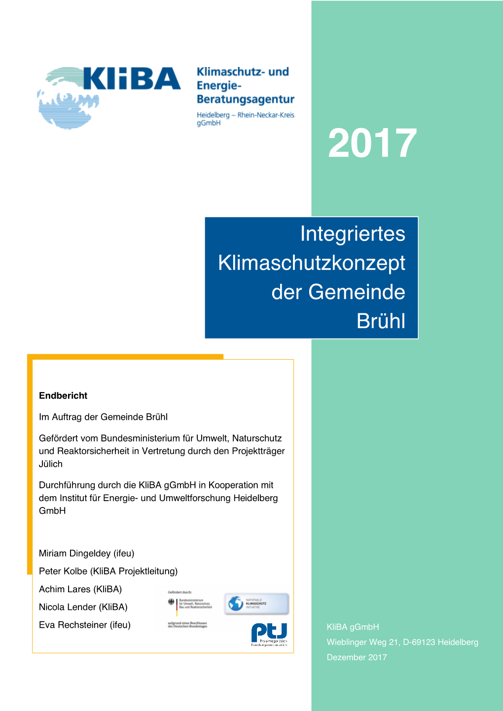 Integriertes Klimaschutzkonzept Der Gemeinde Brühl