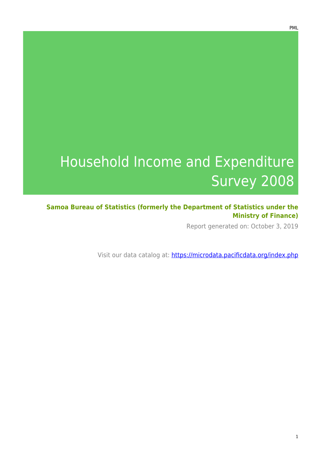 Household Income and Expenditure Survey 2008