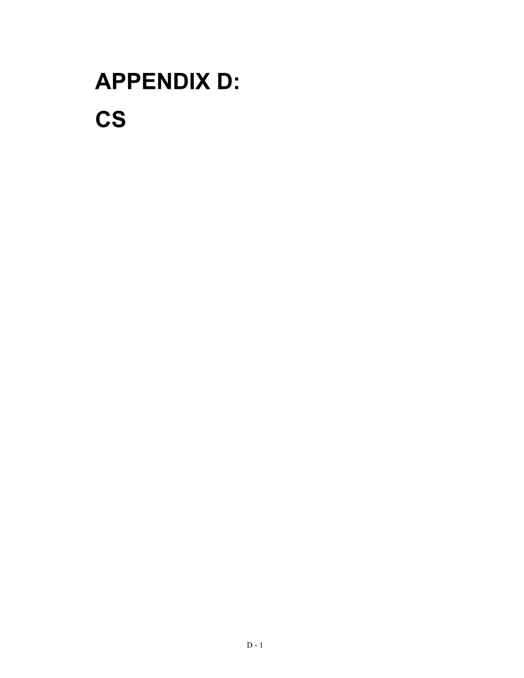 Appendix D: Cs