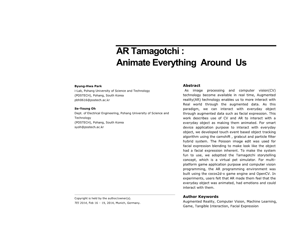 AR Tamagotchi : Animate Everything Around Us