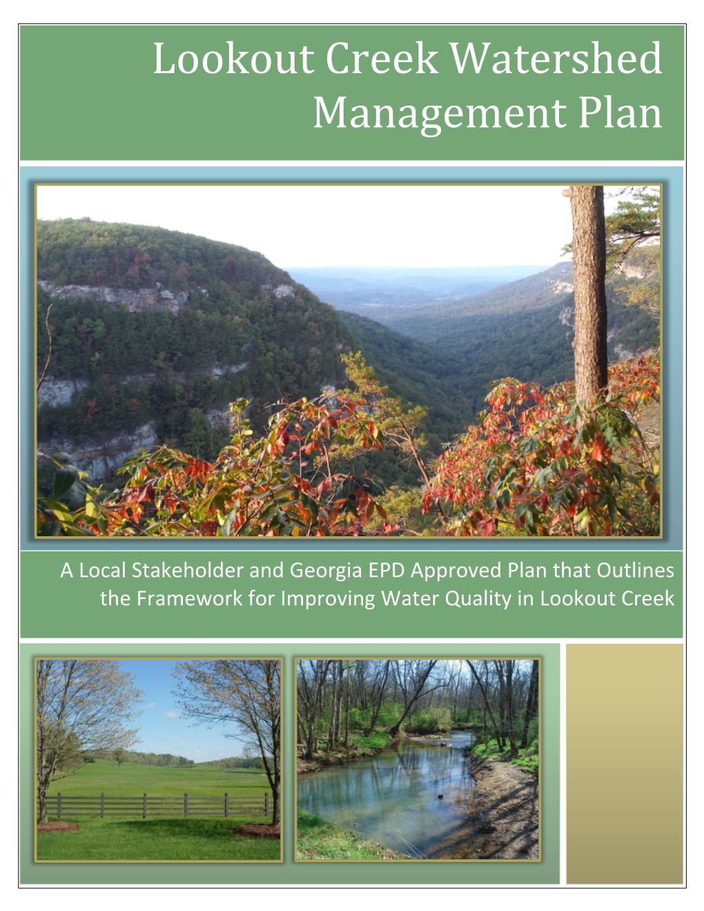 Lookout Creek Watershed Management Plan