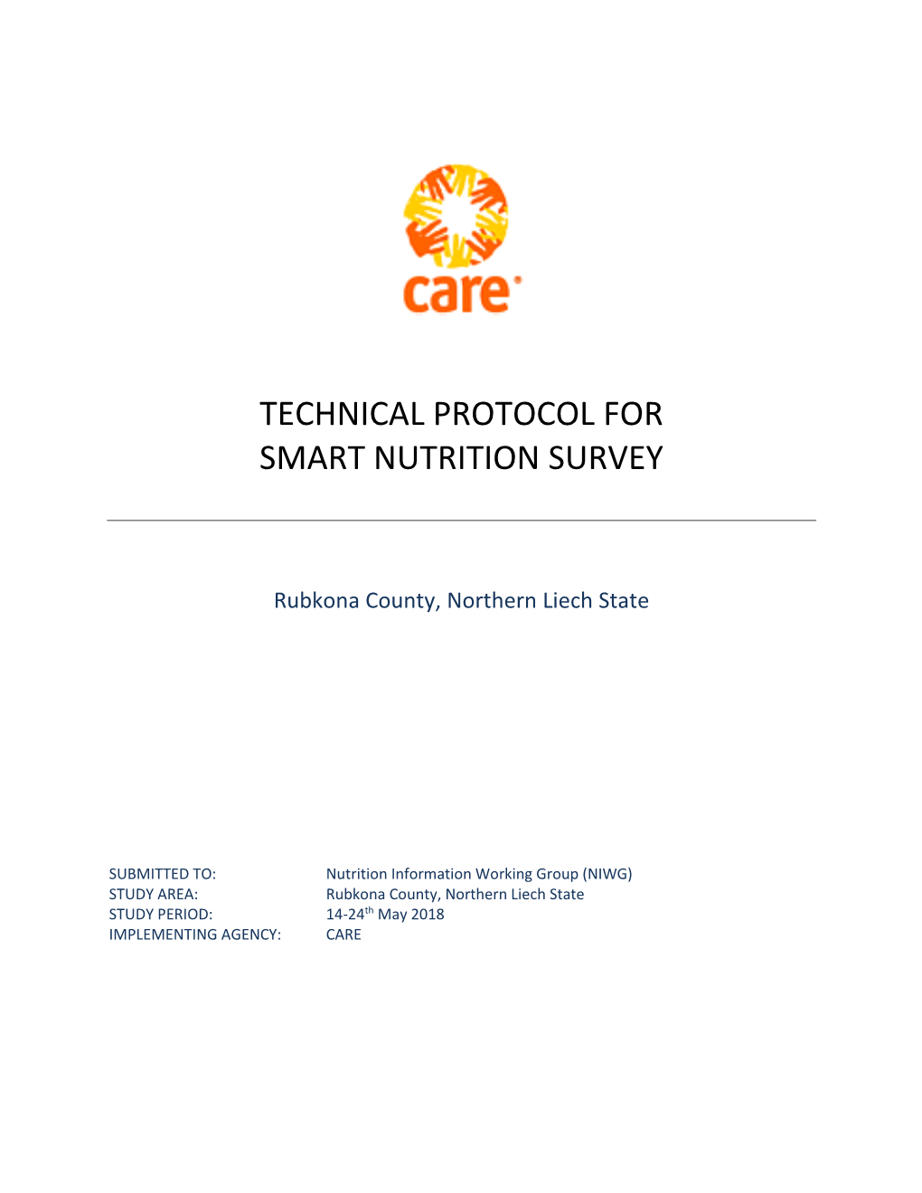 Technical Protocol for Smart Nutrition Survey