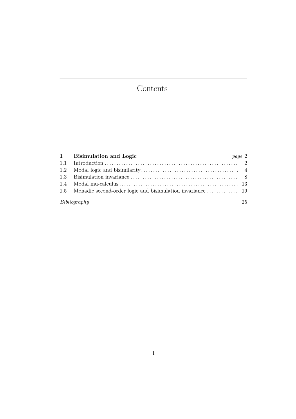 Bisimulation and Logic Page 2 1.1 Introduction