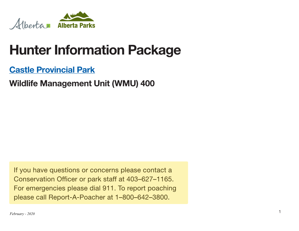 Hunter Information Package