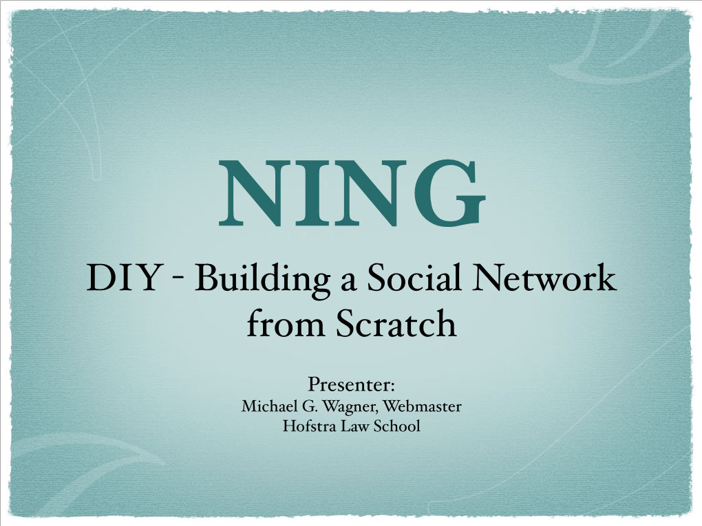 DIY - Building a Social Network from Scratch