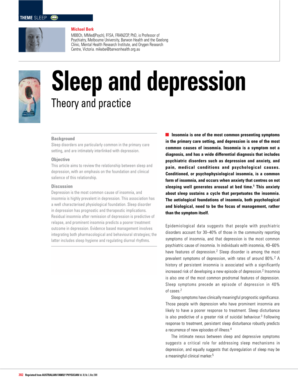 Sleep and Depression Theory and Practice