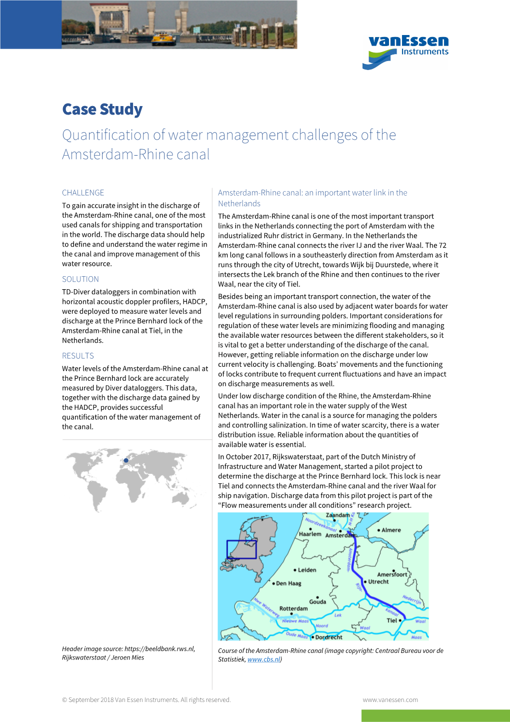 Case Study Quantification of Water Management Challenges of the Amsterdam-Rhine Canal