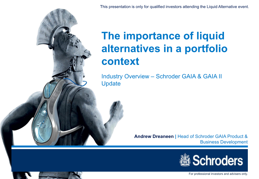 The Importance of Liquid Alternatives in a Portfolio Context