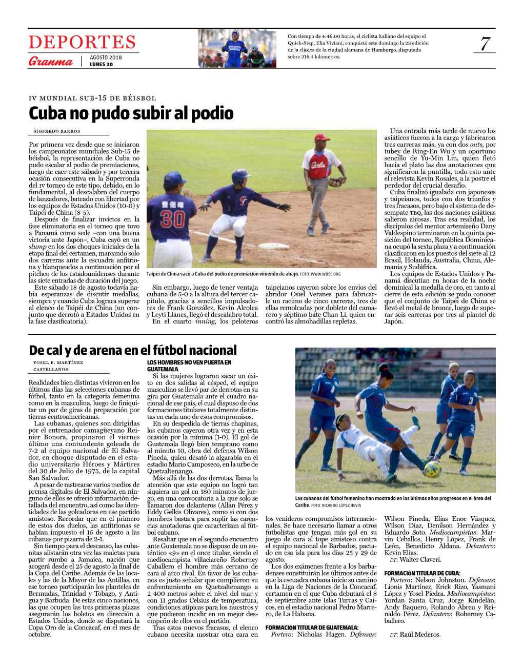 7 Deportes Cuba No Pudo Subir Al Podio