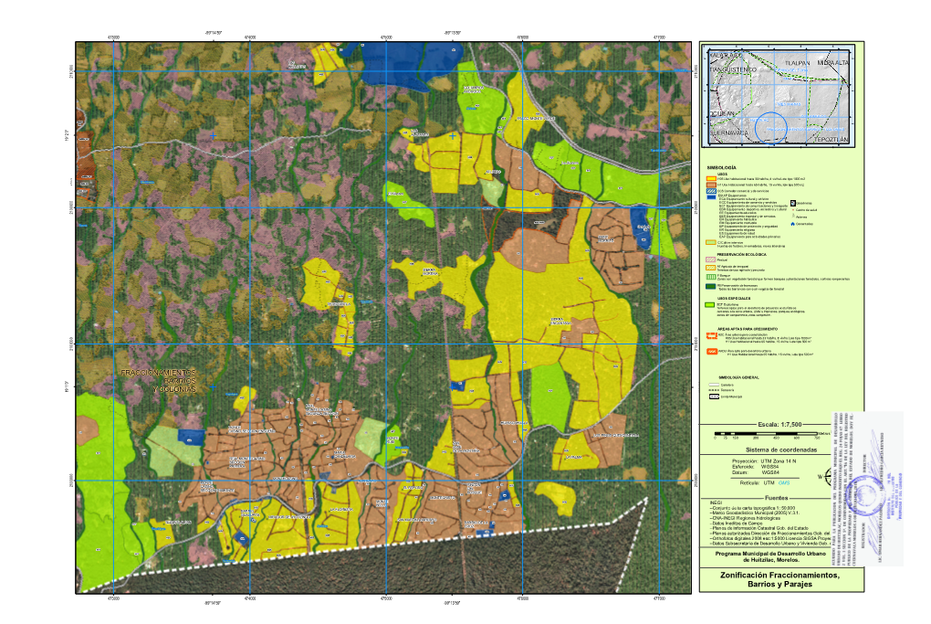 Zonificación Fraccionamientos, Barrios Y Parajes