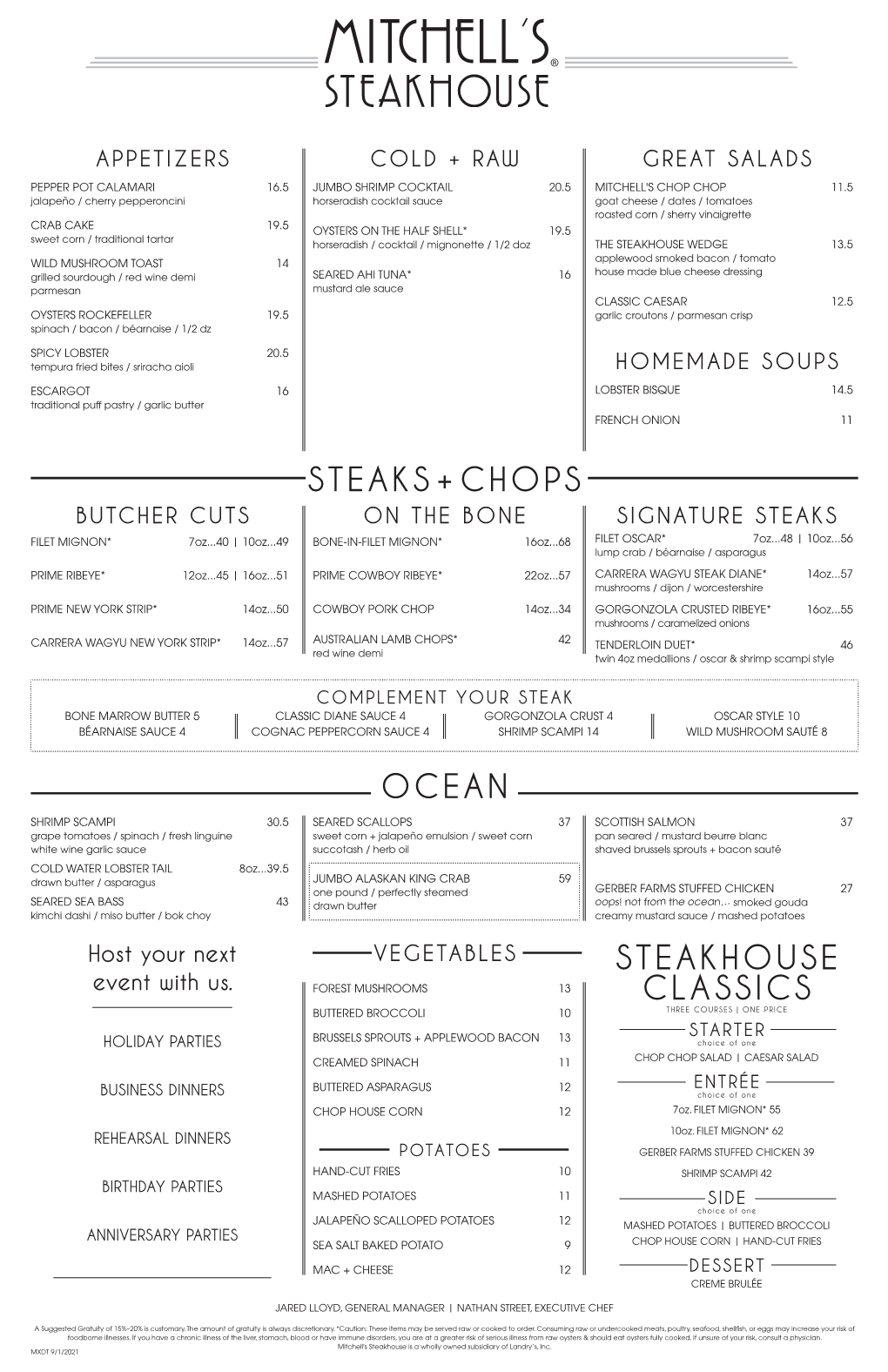 Steakhouse Classics Ocean Steaks+Chops